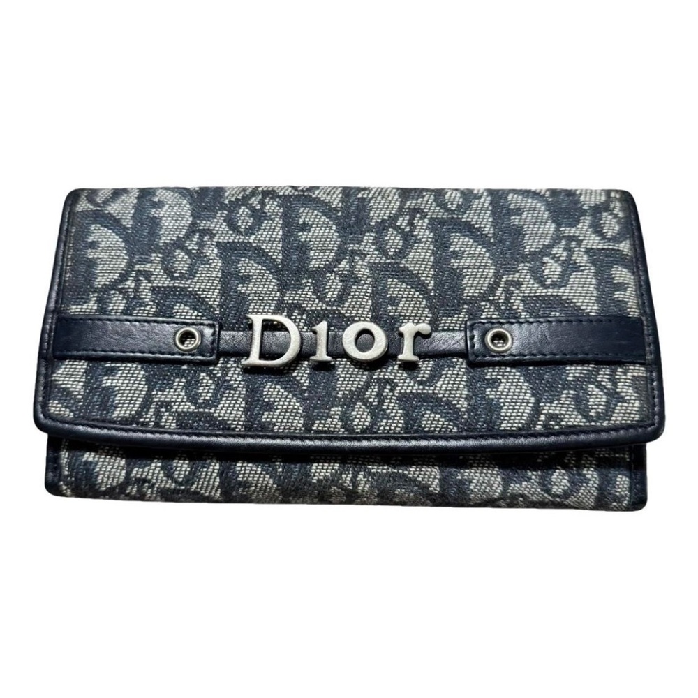 Rare Dior Blue and Gray Monogram Wallet